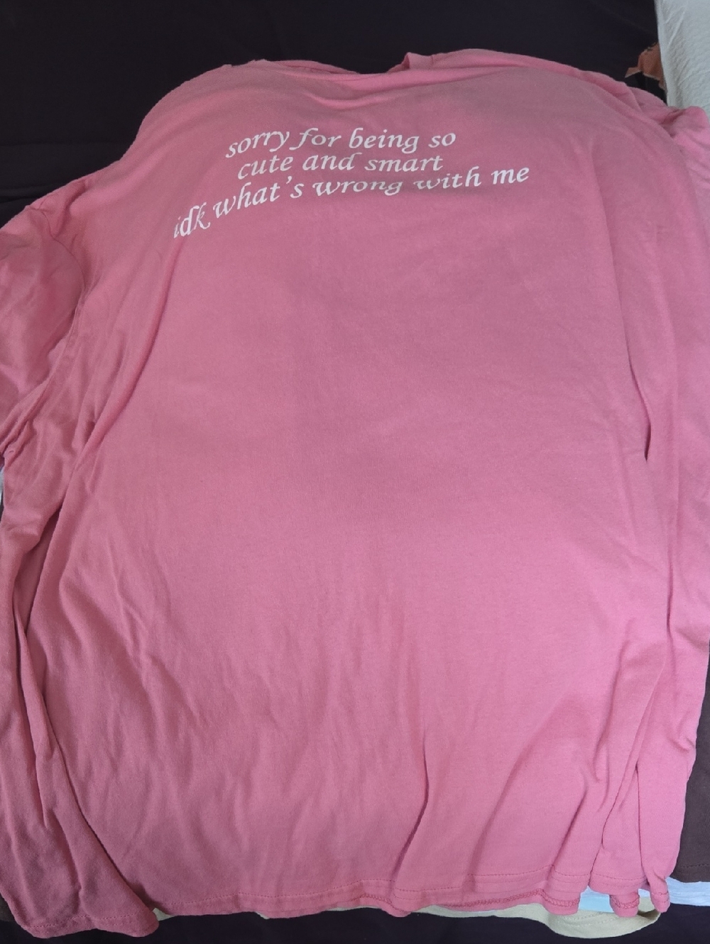 Pink Graphic Tee with White Text